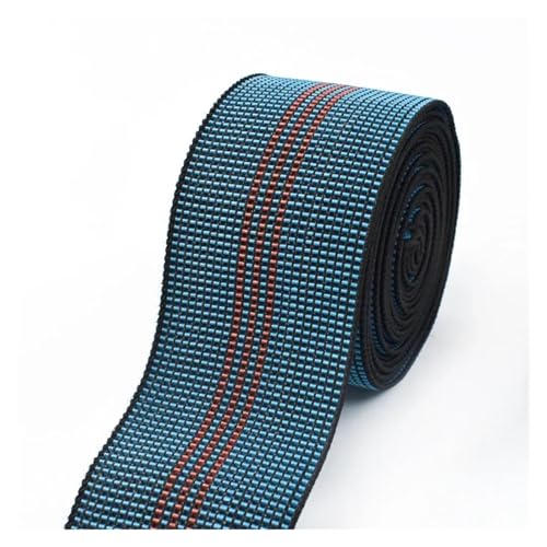 Generisch 2/3/4/5meter 50mm Elastizbänder for Sofa Stuhl Kleidungsstück Taille Gummibänder Springiges Gurtband DIY -Nähzubehör(Navy-Red3,4METERS_50MM) von Generisch