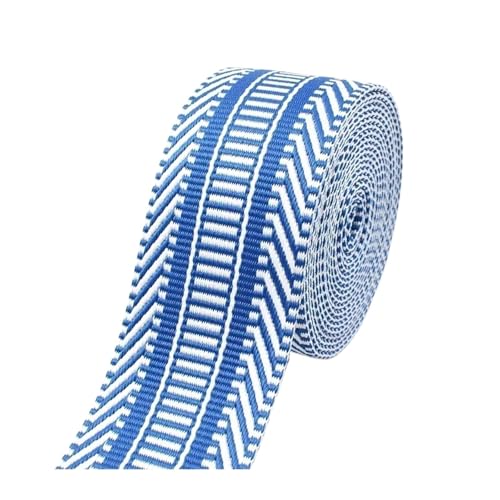 Generisch 2/3/5 Meter 38/50 mm Jacquard-Polyester-Gurtband, Meterware, dekoratives Band, Band, Rucksackgurt, Kleidung, Nähzubehör(Blue-50mm,3Meters) von Generisch