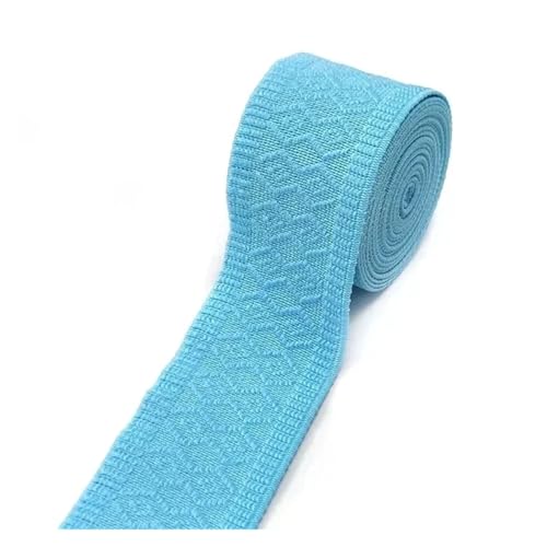 Generisch 2/4 Meter 50 mm Jacquard-Gummibänder, dehnbares Gummiband for Kleidung, Taschenriemen, Gürtel, DIY, Stricken, Nähen, Basteln, Zubehör(LakeBlue,4METERS_50MM) von Generisch