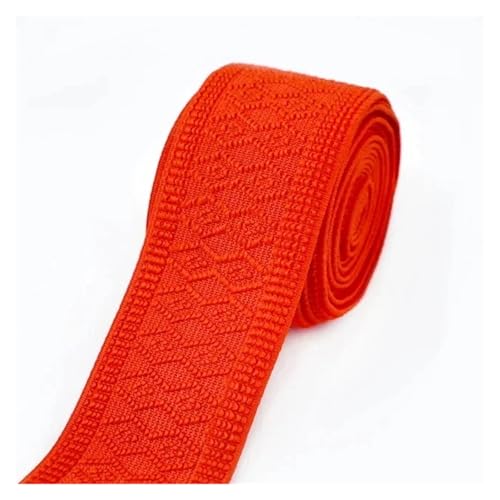 Generisch 2/4 Meter 50 mm Jacquard-Gummibänder, dehnbares Gummiband for Kleidung, Taschenriemen, Gürtel, DIY, Stricken, Nähen, Basteln, Zubehör(Red,4METERS_50MM) von Generisch