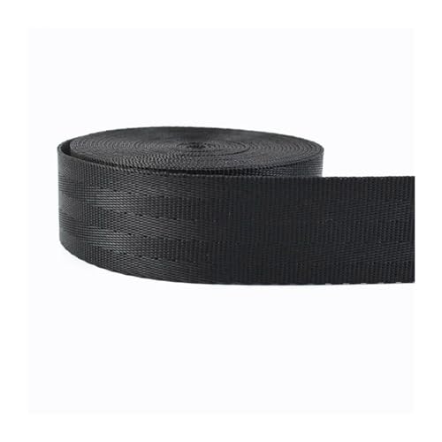 Generisch 2/5/10 Mt/los 20-50mm Schwarz Band Polyester Rucksack Strap Pet Kragen Band Gürtel Gurtband band DIY Tasche Kleidungsstück Trim Nähen Zubehör(Black-25mm,10Meters) von Generisch