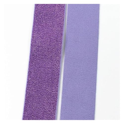 Generisch 2/5/8meterfarbiges Nylon-Elastizitätsband 25-50 mm Gurtbandband for Bundesnähung Kleidungsstücke Handwerksbehörden Accessoires(Purple,5METERS_25MM) von Generisch