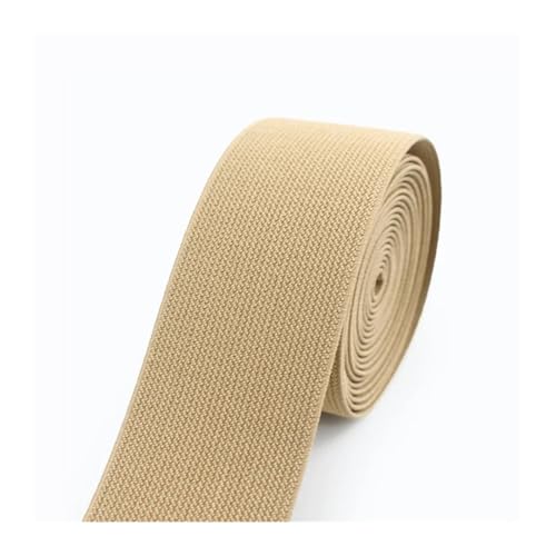 Generisch 2/5meter 20-50 mm Elastizbänder Hosen Rock Rock Gummi-Band-Stretch-Gurtbänder Kleidung Nähzubehör(Khaki,2METERS_50MM) von Generisch