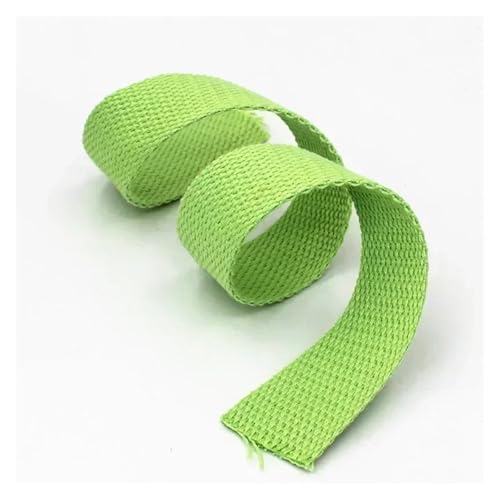 Generisch 2–10 Meter 32 mm Leinwand-Gurtband, Taschengurt, Kleidung, Baumwollband, Hundehalsband, Band, Schrägband, DIY-Nähzubehör(FluorescentGreen,32mm-10Meters) von Generisch