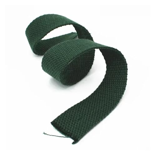 Generisch 2–10 Meter 32 mm Leinwand-Gurtband, Taschengurt, Kleidung, Baumwollband, Hundehalsband, Band, Schrägband, DIY-Nähzubehör(GreenBlack,32mm-10Meters) von Generisch