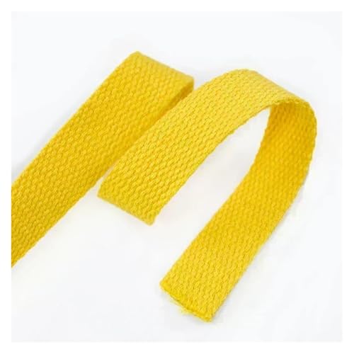 Generisch 2–10 Meter 32 mm Leinwand-Gurtband, Taschengurt, Kleidung, Baumwollband, Hundehalsband, Band, Schrägband, DIY-Nähzubehör(Yellow,32mm-2Meters) von Generisch