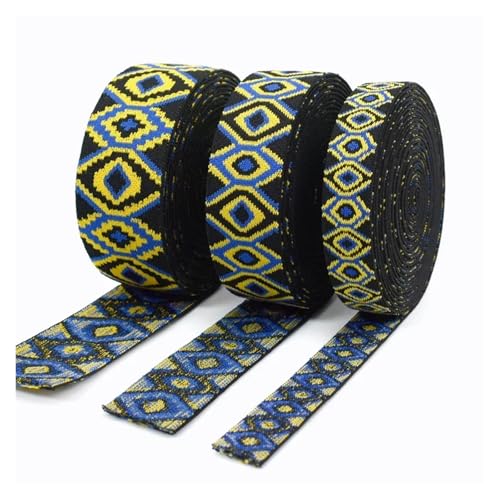 Generisch 2-10meter 25/40/50mm Elastizbänder Ethnisches Jacquard-Gummi-Band for Nähen von Stretch-Gurtbändern Hosen Kleidung DIY Accessoires for Nähen(Black,3METERS_40MM) von Generisch