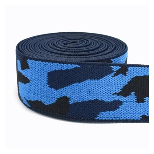 Generisch 2-10meter 38 mm Elastizbänder for Gürtelhose Stretch Gummi-Gurtbänder(Blue,10METERS_38MM) von Generisch