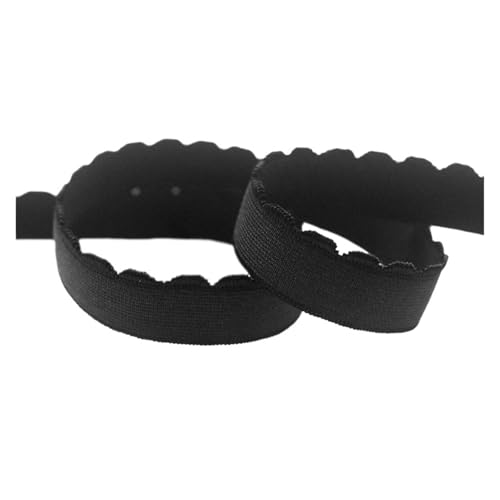 Generisch 2 5 10 Größe 3/8 1/2 5/8 10 mm 13 mm Nylon-BH mit elastischem Band, Plüsch-Schultergurt, Unterwäsche, Nähen und Trimmen(Black,10 YARDS_15MM) von Generisch