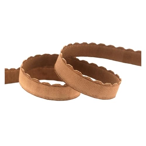 Generisch 2 5 10 Größe 3/8 1/2 5/8 10 mm 13 mm Nylon-BH mit elastischem Band, Plüsch-Schultergurt, Unterwäsche, Nähen und Trimmen(Cappuccino,2 YARDS_13MM) von Generisch