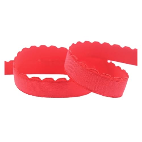 Generisch 2 5 10 Größe 3/8 1/2 5/8 10 mm 13 mm Nylon-BH mit elastischem Band, Plüsch-Schultergurt, Unterwäsche, Nähen und Trimmen(Red,10 YARDS_13MM) von Generisch