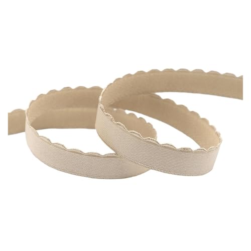 Generisch 2 5 10 Größe 3/8 1/2 5/8 10 mm 13 mm Nylon-BH mit elastischem Band, Plüsch-Schultergurt, Unterwäsche, Nähen und Trimmen(Tan,5 YARDS_15MM) von Generisch