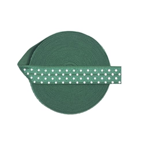 Generisch 2 5 10 Größe 5/8 "15 mm Punktdruck Faltendes elastisches Spandexband-Stirnband mit Kleid-Nähbesatz(Forest Green,10 YARDS_15MM) von Generisch