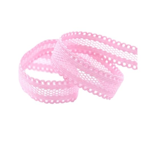 Generisch 2 5 10 Größe 5/8 "15mm Mesh Dekoration Spitze Rand elastische Spandex Gürtel mit Stirnband Unterwäsche Nähen Handwerk(Rose Pink,10 Yards) von Generisch