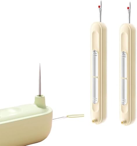 Generisch 2-In-1-NadeleinfäDler-Ripper, Plug-In-NadeleinfäDler, Dehnbares Entferner-NadeleinfäDelwerkzeug, FüR Tragbare Haushaltsnadeln Zum Stricken Von QuiltzubehöR,2PCS,Yellow von Generisch