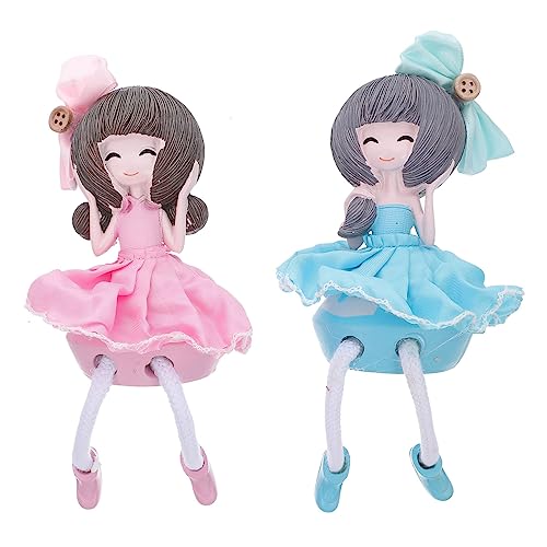 Generisch 2 STK Blumenfee Puppe hängendes Puppenhandwerk kleine meerjungfrau Figuren deko Dolls for Mädchen Fee Puppe Feenpuppe mit hängenden Beinen Stoff von Generisch