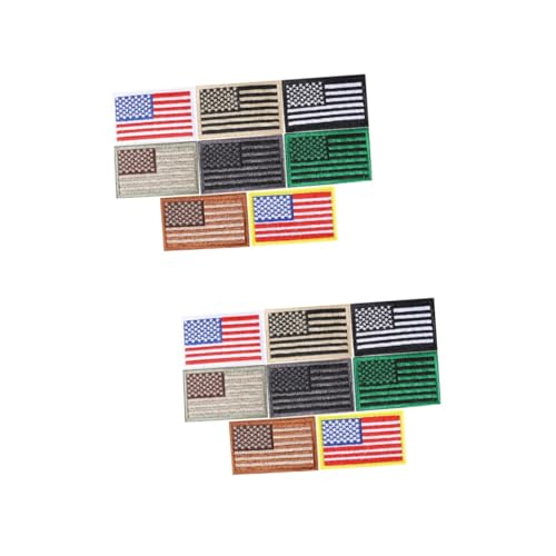 Generisch 2 Sätze Aufnäher Mit Amerikanischer Flagge Stoff Benutzerdefinierter Patch Bestickt Cool Flecken Stickerei Frischer Fleck Uns Aufkleber Union Jack-aufnäher Insignien 8 Stück * 2 von Generisch