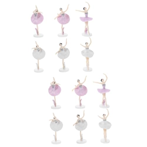 Generisch 2 Sätze Tanz Ballett Mädchen Balletttänzerin Kuchendeckel Figur Birthday Cake Decoration Cake Decorating Set Kuchen Dekoratives Accessoire Plastische Mikrolandschaft 6 Stück * 2 von Generisch