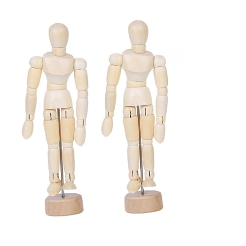 Generisch 2 Stück Gelenkpuppengelenke Künstlerfigur Puppe Mannequin Dekorgelenke Person Ornamente Bewegliche Gelenkpuppen Kreative Ornamente Desktop Ornament Braunes Holz von Generisch