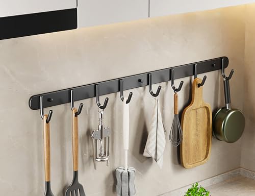 Generisch 2 Stücke Utensilienregal, Edelstahl -Wandmontage -Utensil Haken, für Küchenbadezimmer Schlafzimmer, mit abnehmbaren Haken Küchen Utensilienhalter Utensil Hänge Rack Schiene von Generisch