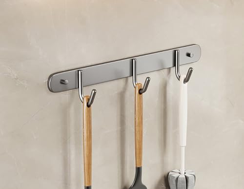 Generisch 2 Stücke Utensilienregal, Edelstahl -Wandmontage -Utensil Haken, für Küchenbadezimmer Schlafzimmer, mit abnehmbaren Haken Küchen Utensilienhalter Utensil Hänge Rack Schiene von Generisch