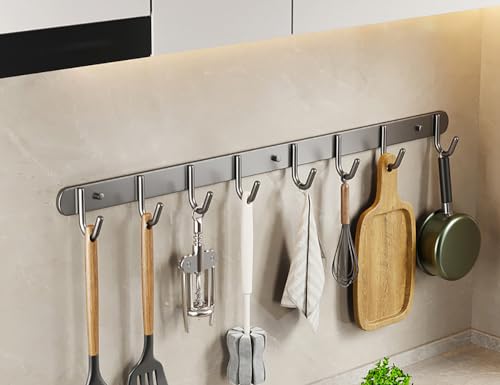 Generisch 2 Stücke Utensilienregal, Edelstahl -Wandmontage -Utensil Haken, für Küchenbadezimmer Schlafzimmer, mit abnehmbaren Haken Küchen Utensilienhalter Utensil Hänge Rack Schiene von Generisch