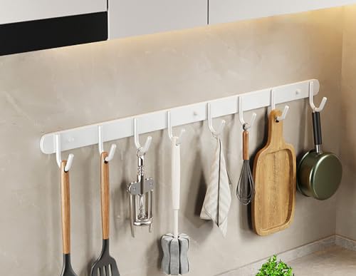 Generisch 2 Stücke Utensilienregal, Edelstahl -Wandmontage -Utensil Haken, für Küchenbadezimmer Schlafzimmer, mit abnehmbaren Haken Küchen Utensilienhalter Utensil Hänge Rack Schiene von Generisch