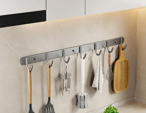 Generisch 2 Stücke Utensilienregal, Edelstahl -Wandmontage -Utensil Haken, für Küchenbadezimmer Schlafzimmer, mit abnehmbaren Haken Küchen Utensilienhalter Utensil Hänge Rack Schiene von Generisch