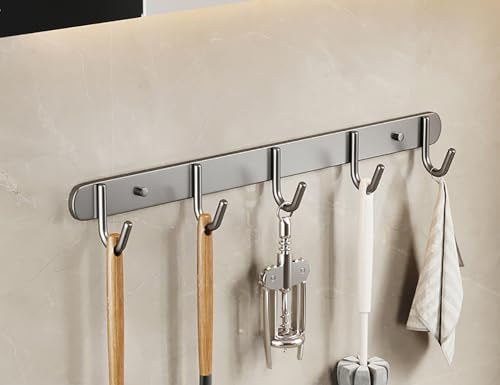 Generisch 2 Stücke Utensilienregal, Edelstahl -Wandmontage -Utensil Haken, für Küchenbadezimmer Schlafzimmer, mit abnehmbaren Haken Küchen Utensilienhalter Utensil Hänge Rack Schiene von Generisch