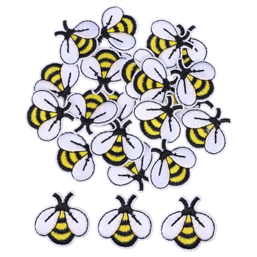 Generisch 20 Stück DIY Stoff Patches Stickerei Cartoon Bee Applique Nähzubehör von Generisch