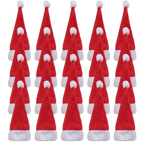 Generisch 20 Stück -Weihnachtslollipop-Mütze | Kleine Weihnachtsmütze Zum- Basteln,Lutscher-Süßigkeitshalter, Weihnachtsweinflaschendeckel-Abdeckung Für Weihnachtsfeiertags-Partyzubehör von Generisch