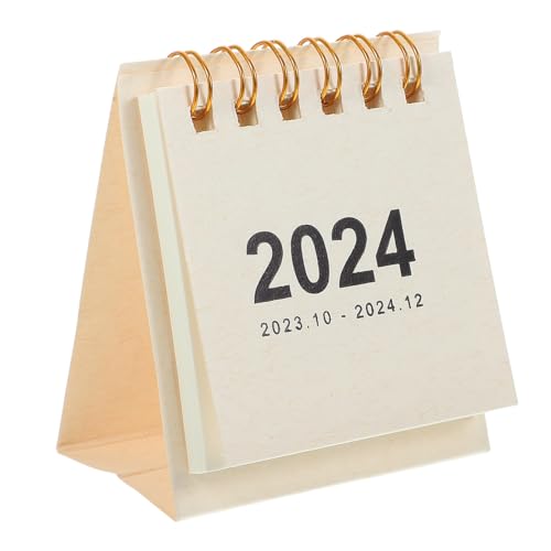 Generisch 2024 Kalender Schreibtisch Dekorationen Kleine Uhr Tisch Top Staffeleien Für Malerei Mini Staffelei Weiß Papier von Generisch