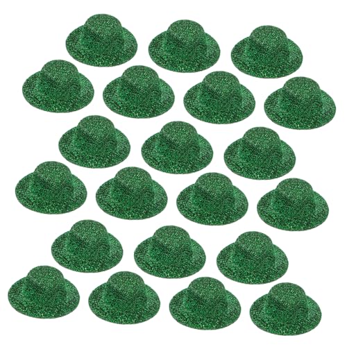 Generisch 20St Mini-Jazzhut Dollhouse Accessories dekoringe Einzigartige Hutform Puppenhut Weihnachtsmützen für Puppen zarte Miniaturhüte Mini-Hüte Feiner Farbiger Stoff Dark Green von Generisch