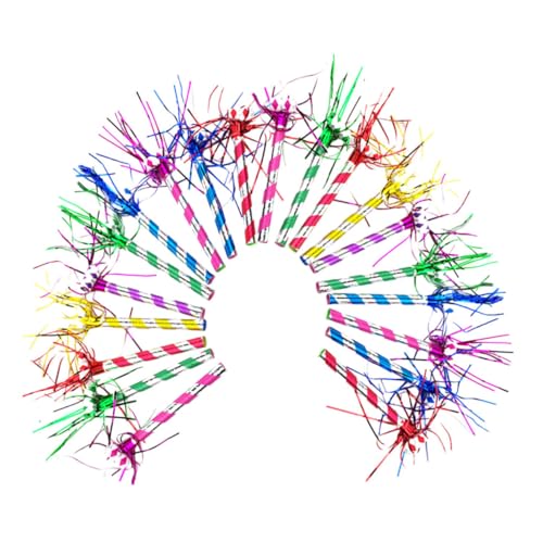 Generisch 20St Quaste bläst Drachenpfeife Geburtstags-Gebläse Lärm Blowouts Krachmacher Ausblasen Blechflöte jubeln Gebläse Krachmacher Partypfeife Krachmacher Blowouts Pfeifen Plastik von Generisch