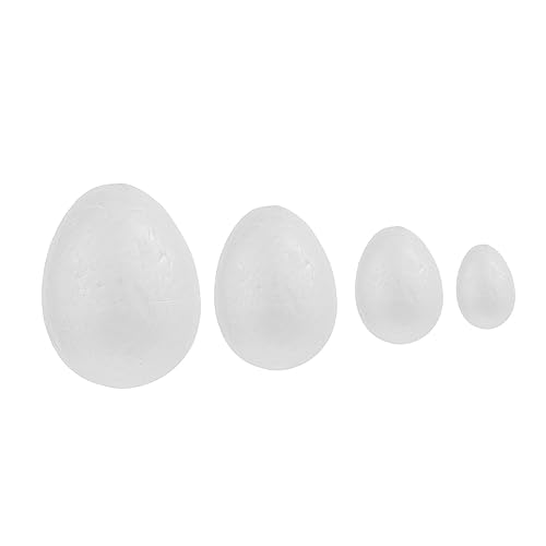 Generisch 24St Eier aus Styropor Mini-Eier teuflisches Eierfach Kinderspielzeug Vogel- ostereier ostereierfarbe easter eggs Ostereier selber machen Ornamente Ball Weiß von Generisch