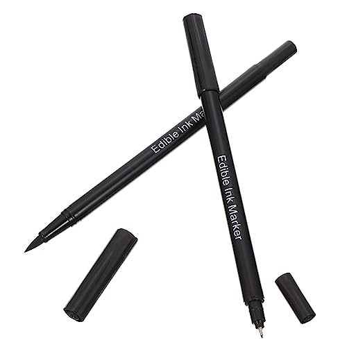 Generisch 2St Backstift schreibkladde schokoladenstifte Wax Pen stickbuch Keksstift Backmalstifte essbare Stifte zum Dekorieren von Keksen Markierungsstift mit essbarer Tinte Plastik Black von Generisch