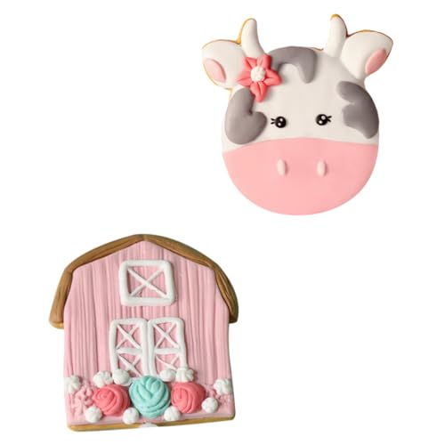 Generisch 2St Kucheneinsatz rosa Tierkuchen -Topper Sparschwein Kuh-Cupcake-Picks Kuh Kerze cup cake decoration party decoration caketopperr Wohndekoration Partyzubehör Harz von Generisch