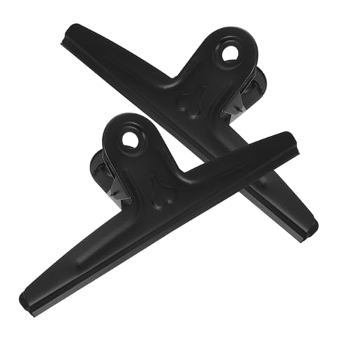 Generisch 2St Zeichenbrett-Clip Währungsbüroklammern Bürobedarf Büroklammern Geldklammern Edelstahlclips Zeichenbrettclip Clipboard-Clips-Hardware Dokumentenklammer Rostfreier Stahl Black von Generisch