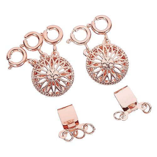 Generisch 2st Halskettentrenner Perlenkette Kreis Halskettenclip Büroklammer-halskette Trenner-halskette Aus Roségold Halskettenketten Glücklich Multi Schmuckset Anhänger Rose Gold Kupfer von Generisch