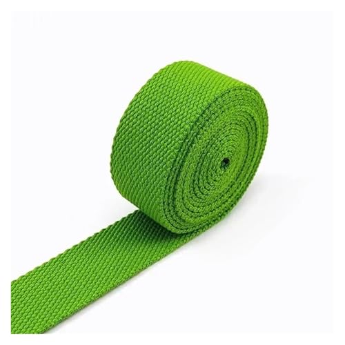 Generisch 3 Meter lang, 20–38 mm breit, 2 mm dick, Baumwoll-Gurtband, Rucksack-Gürtelband, Polyester-Band, Gurte, Gepäck, Schrägband, DIY-Zubehör(13Green,25mm) von Generisch