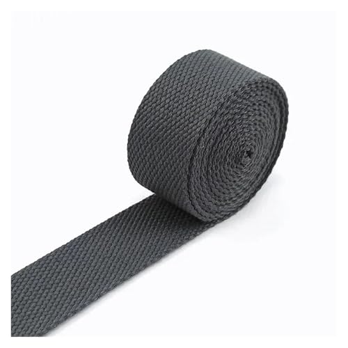 Generisch 3 Meter lang, 20–38 mm breit, 2 mm dick, Baumwoll-Gurtband, Rucksack-Gürtelband, Polyester-Band, Gurte, Gepäck, Schrägband, DIY-Zubehör(17Gray,32mm) von Generisch