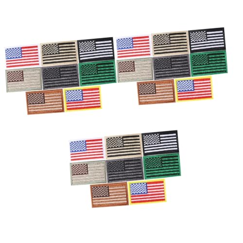 Generisch 3 Sätze Aufnäher Mit Amerikanischer Flagge Stickerei Aufkleber Patch Frischer Fleck Union Jack-aufnäher Cool Uns Flecken Bestickt Insignien Kleidungsdekor Stoff 8 Stück * 3 von Generisch