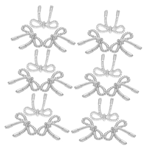 Generisch 30 Stück Silberner Maniküre Schmuck Silberne Schleifen Schleifen Strasssteine ​​Für Nägel Nageljuwelen Dekorative Schleife Nagel Strasssteine 3D Bowknot Nagelstecker von Generisch