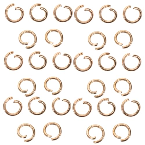 Generisch 30St Kettenglied Schmuckringe Schmuckzubehör Halsketten Zubehör Ringe zum Öffnen Metallringe Ringverbinder Armbänder Halskette Reparatur Biegering Ohrring Sprungringe Eisen Golden von Generisch