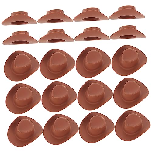 Generisch 30St Mini-Cowboyhut Mädchen Hut Cowgirl-Hüte für Damen Cowgirl-Hut Partyhut Cowboy-Hut Puppenhut Cowboyhut für Puppen Puppenzubehör Hut kleine Hüte zarte Miniaturhüte Plastik Brown von Generisch