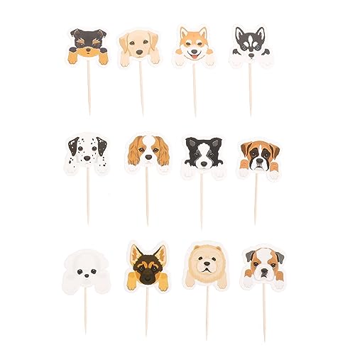 Generisch 36 Stück Haustier Hunde Kucheneinsatz Hunde Geburtstags Requisite Babyparty Cupcake Aufsatz Kuchenaufsätze Geburtstagskuchen Picks Hunde Kuchendekorationen Haustier Motto von Generisch