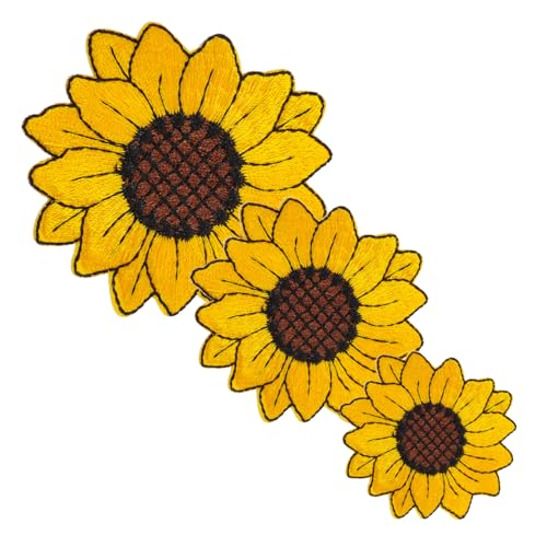 Generisch 3St Stickaufkleber Hose bestickt bunt Dekorationen süßer Stoffpatch aus Baumwolle stoffaufkleber bügelei DIY Dekoration Blumenapplikation Aufnäher mit Blumenstickerei Stickgarn von Generisch