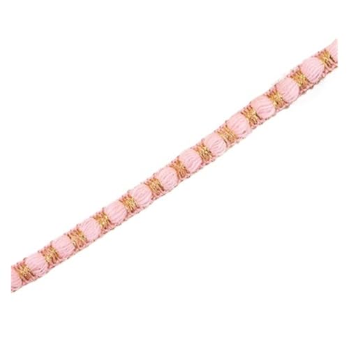 Generisch 4 Stile goldweißes Spitzenband, weicher Netz-Spitzenbesatz, Stoff for Nähzubehör, Hochzeitsfeier, Dekoration(Gold pink,4Yards) von Generisch