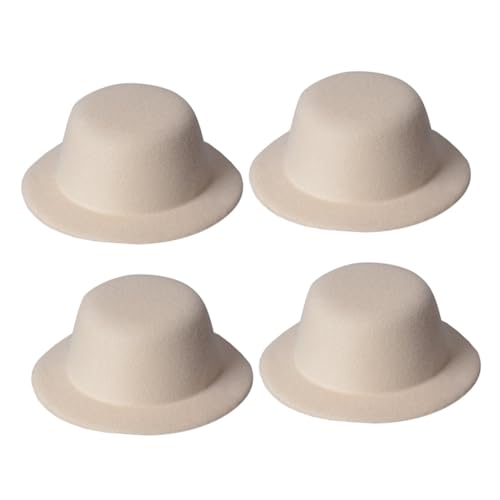 Generisch 4 Stück Hut Embryo Kleiner Zylinder Dekorieren Duschhaube Fascinator-hüte Für Frauen Dekorative Formelle Hüte Puppenhüte Zum Basteln Kahle Kappe Hüte Für Damen in Mode Netz Beige von Generisch