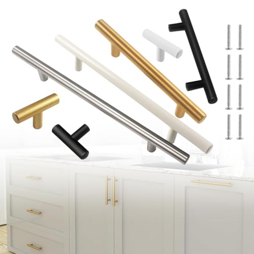 Generisch 4 Stück Möbelgriffe Schrankgriffe Schubladengriffe Edelstahl 96mm 128mm 160mm Lochabstand Küchenstangengriffe Küchengriffe(Beige,250mm/160mm) von Generisch